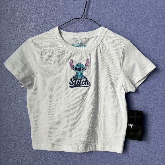 Sisney Lilo & Stitch Cropped Tee Stitched Preppy Unique Trendy Theme Park Small - Picture 1 of 7